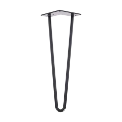 Della Francesca Set Of 4 Industrial Retro Hairpin Table Legs 12mm Steel Bench Desk - 41cm Black