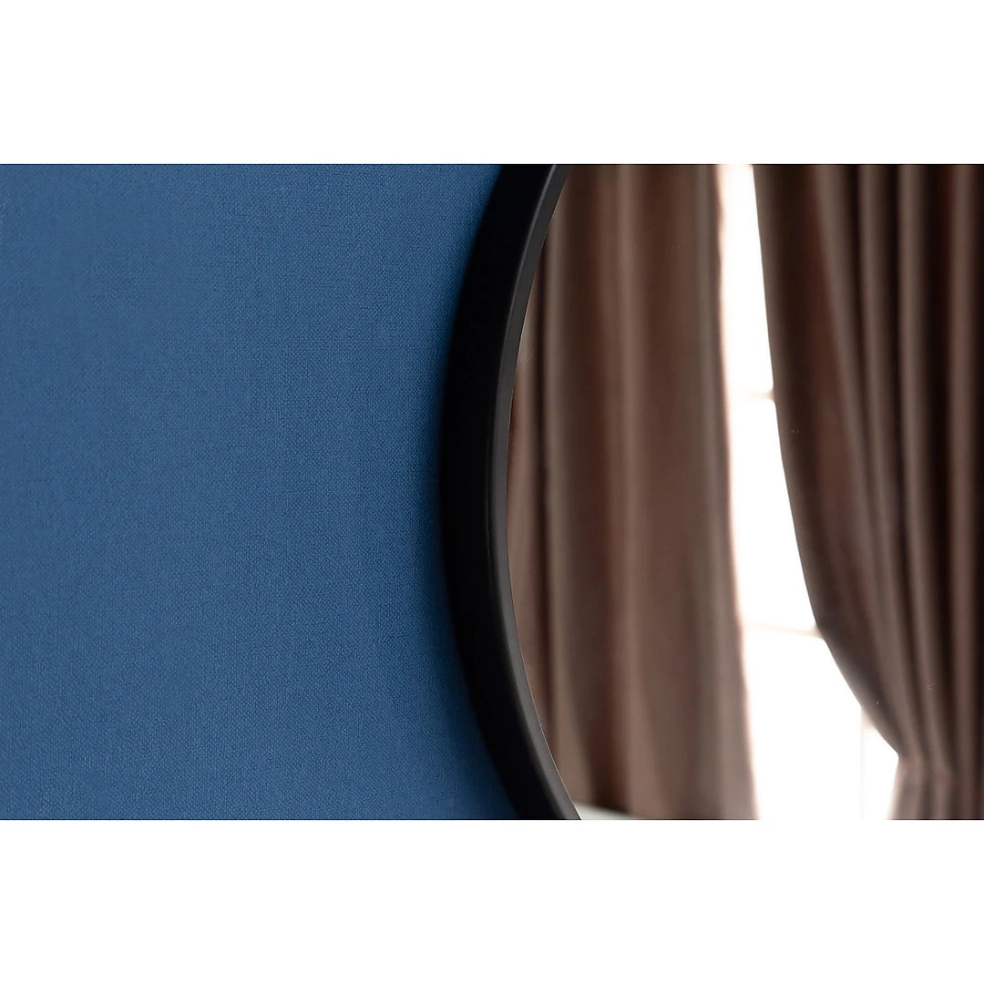 90cm Round Wall Mirror Bathroom Makeup Mirror By Della Francesca - Black
