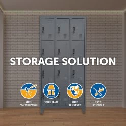 Salvatore Angelotti Furniture Twelve-Door Office Gym Shed Storage Locker