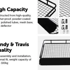 Bariloche Outdoor & Leisure Universal Roof Rack Basket - Car Luggage Carrier Steel Cage Vehicle Cargo