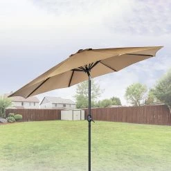 Randy & Travis Machinery 9FT Patio Umbrella Outdoor Garden Table Umbrella With 8 Sturdy Ribs Outdoor & Leisure
