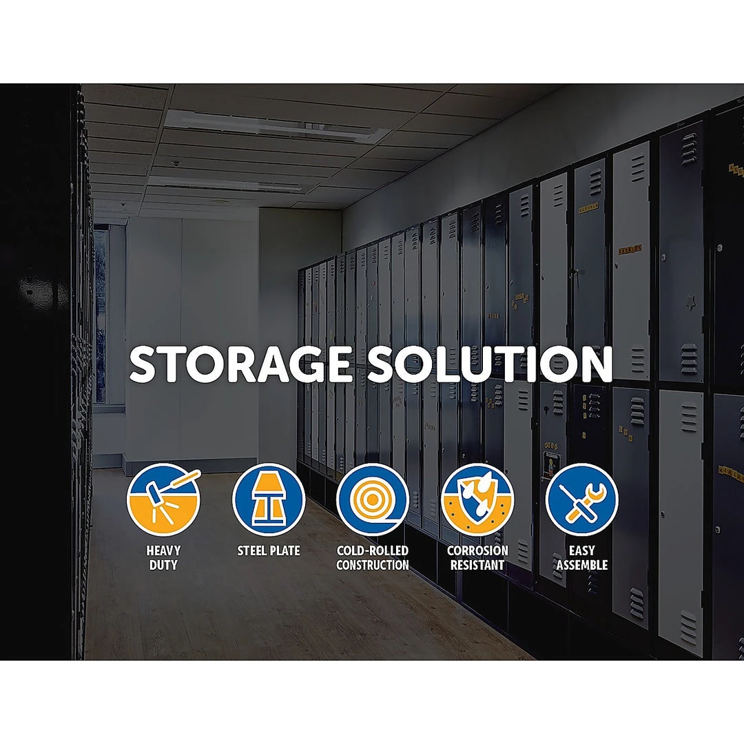 Salvatore Angelotti Black Four-Door Office Gym Shed Storage Locker- 3-Digit Combination Lock