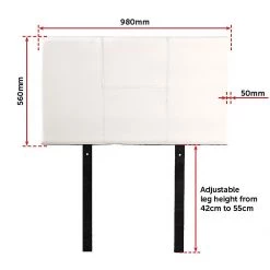 Palermo Furniture Single White PU Leather Bed Headboard Bedhead