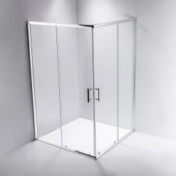 Della Francesca 1200 X 800mm Sliding Door Nano Safety Glass Shower Screen In CHROME