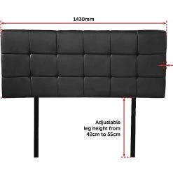 Palermo Double PU Leather Bed Deluxe Headboard Bedhead - Black Furniture