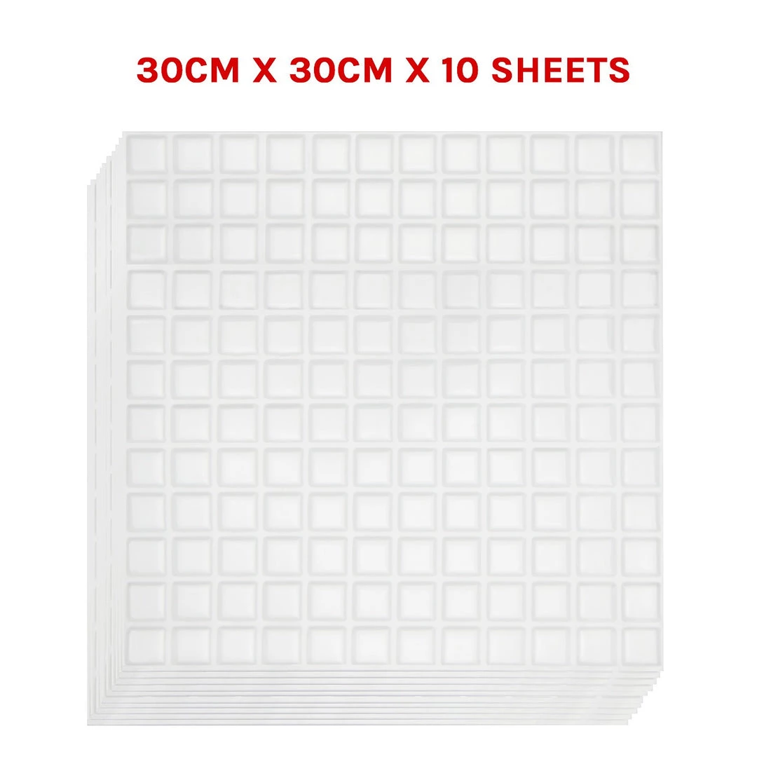 Randy & Travis Machinery Tiles 3D Peel And Stick Wall Tile Stereoscopic Crystal White ({{Size}} X 10 Sheets) DIY & Renovation