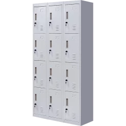 Salvatore Angelotti Furniture Grey 12-Door Locker For Office Gym Shed School Home Storage - Standard Lock With 2 Keys