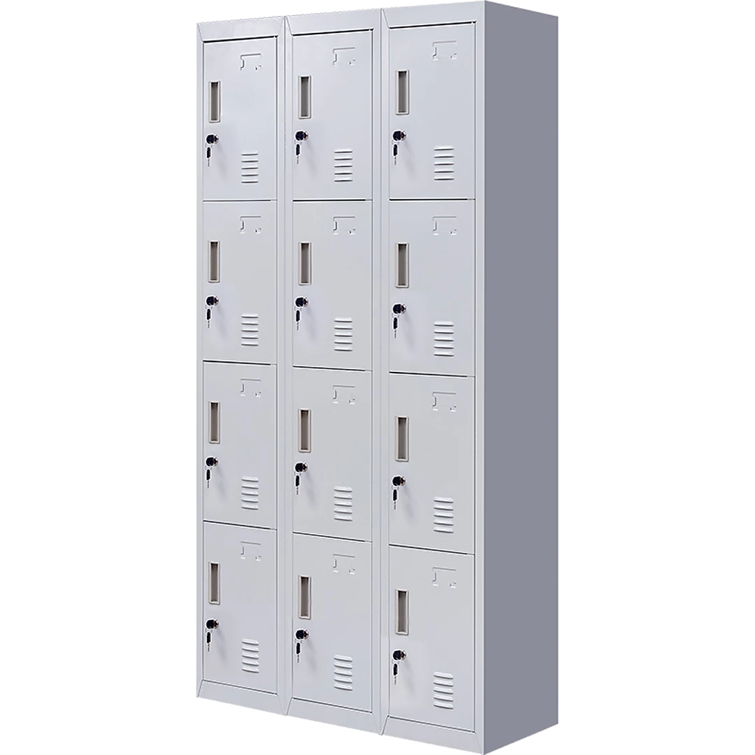 Salvatore Angelotti Furniture Grey 12-Door Locker For Office Gym Shed School Home Storage - Standard Lock With 2 Keys