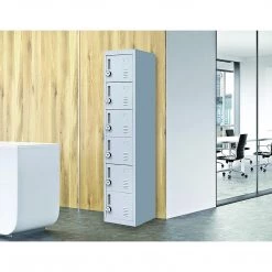 Salvatore Angelotti Grey 6-Door Locker For Office Gym Shed School Home Storage - 4-Digit Combination Lock Furniture