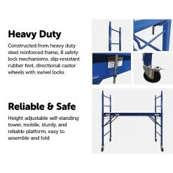 Randy & Travis Machinery Blue Mobile Safety High Scaffold / Ladder Tool - 450kg