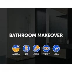 Della Francesca WELS 8" Rain Shower Head Set Square Dual Heads Faucet High Pressure Hand Held