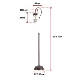 FactoryFast.com.au Industrial Floor Lamp With Adjustable Cage Shade In Bronze Finish