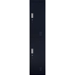 Salvatore Angelotti Furniture Black 2-Door Locker For Office Gym Shed School Home Storage - Standard Lock With 2 Keys