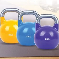 Randy & Travis Machinery Sports & Fitness 8KG, 12KG, 16KG Pro-Grade Steel KettleBell Set