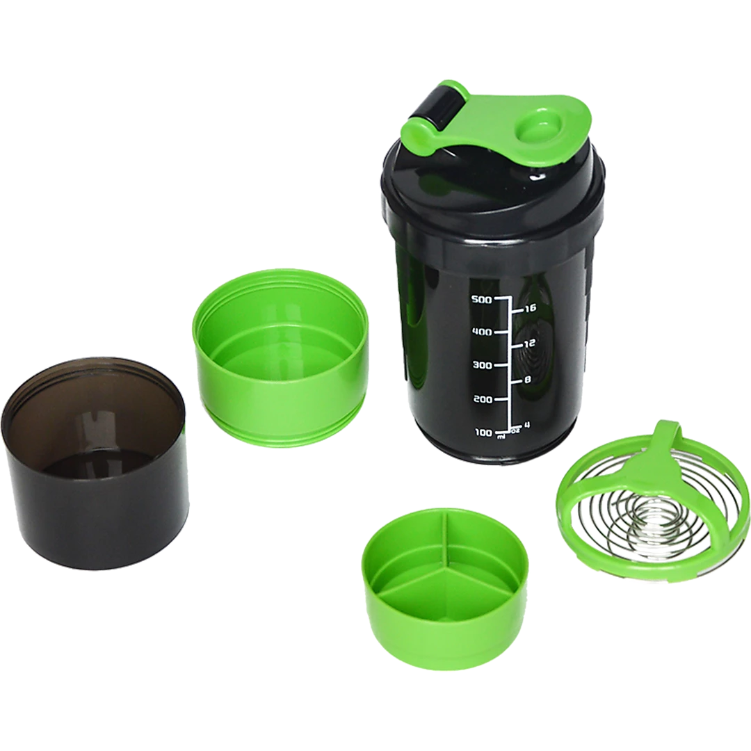 Randy & Travis Machinery 2x Protein Gym Shaker Premium 3 In 1 Smart Style Blender Mixer Cup Bottle Spider