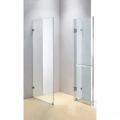 110 X 90cm Frameless 10mm Glass Shower Screen By Della Francesca CHROME Hinges/Brackets And SQUARE Handle DIY & Renovation