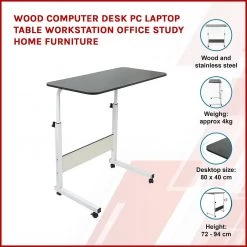 Randy & Travis Machinery Wood Computer Desk PC Laptop Black Table Workstation Office Study Home Furniture