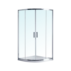 Della Francesca DIY & Renovation 100 X 100cm Rounded Sliding 6mm Curved Shower Screen With Base In Chrome