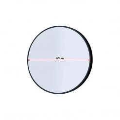 60cm Round Wall Mirror Bathroom Makeup Mirror By Della Francesca - Black DIY & Renovation