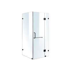 DIY & Renovation 90 X 90cm Frameless 10mm Glass Shower Screen By Della Francesca BLACK Hinges/Brackets And ROUND Handle