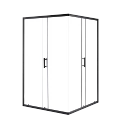 Della Francesca 1000 X 1200mm Sliding Door Nano Safety Glass Shower Screen In Black