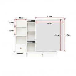 Palermo Dressing Table Makeup Table Stool Mirror Makeup Jewellery Organiser Cabinet Desk