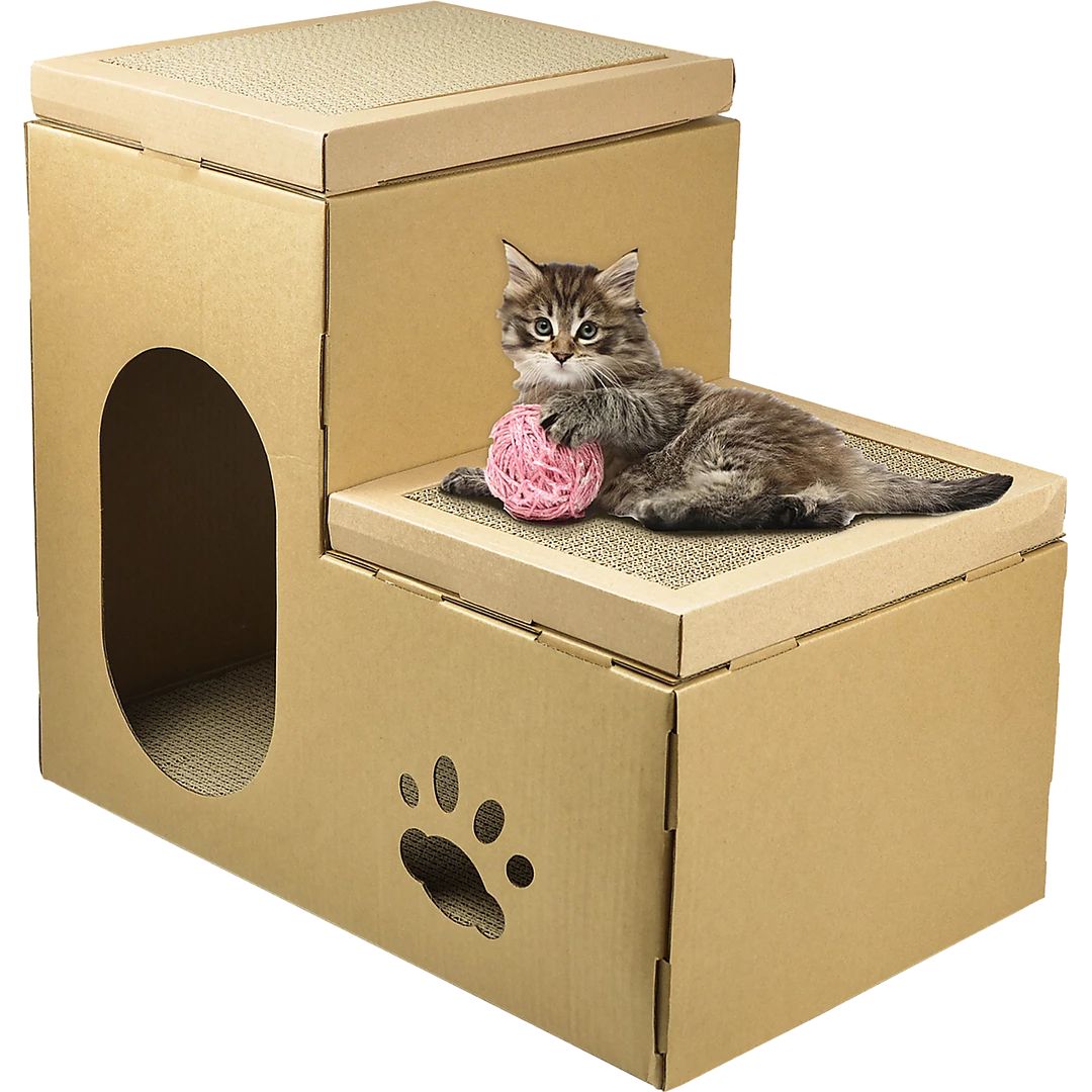 Randy & Travis Machinery Cat Cardboard House Tree Tower Condo Scratcher Pet Post Pad Mat Furniture Home & Lifestyle