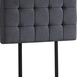 Palermo Furniture Grey Linen Fabric Single Deluxe Tufted Headboard Bedhead