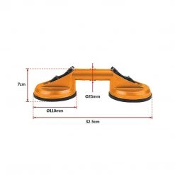 Randy & Travis Machinery DIY & Renovation 2x 100kg Aluminum Alloy Double Locking Suction Cup Glazer Glass Sucker Lifter