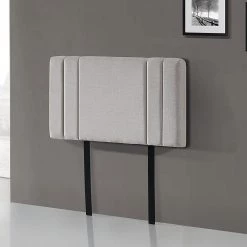 Palermo Furniture Beige Linen Fabric Single Deluxe Headboard Bedhead