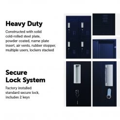 Salvatore Angelotti Furniture Black 12-Door Locker For Office Gym Shed School Home Storage - Standard Lock With 2 Keys