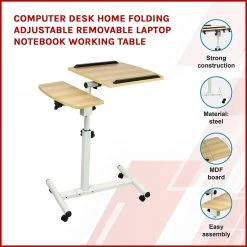 Randy & Travis Machinery Computer Desk Home Folding Adjustable Removable Laptop Notebook Working Table Furniture