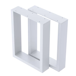 Della Francesca Trapezoid-Shaped Table Bench Desk Legs Retro Industrial Design Fully Welded - White Furniture