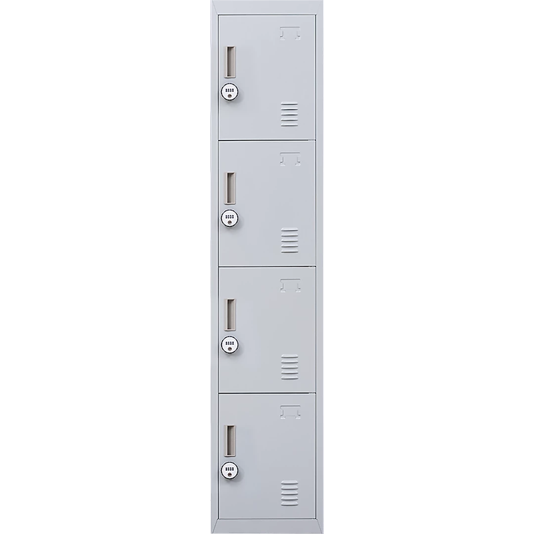 Salvatore Angelotti Grey 4-Door Locker For Office Gym Shed School Home Storage - 4-Digit Combination Lock