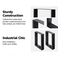 Randy & Travis Machinery 2x Coffee Dining Table Legs Steel Industrial Vintage Bench Metal Box 40CM Furniture