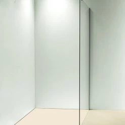 Della Francesca DIY & Renovation 110 X 210cm Frameless 10mm Safety Glass Shower Screen In Round Black