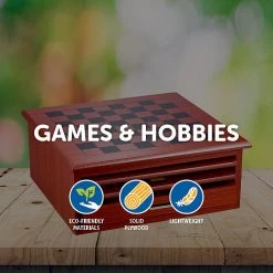 Randy & Travis Machinery 10 In 1 Wooden Chess Board Games Slide Out Checkers House Unit Set Games & Hobbies