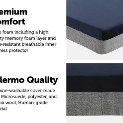 Palermo Home & Lifestyle Memory Foam Dog Bed 15cm Thick Large Orthopedic Dog Pet Beds Waterproof Big