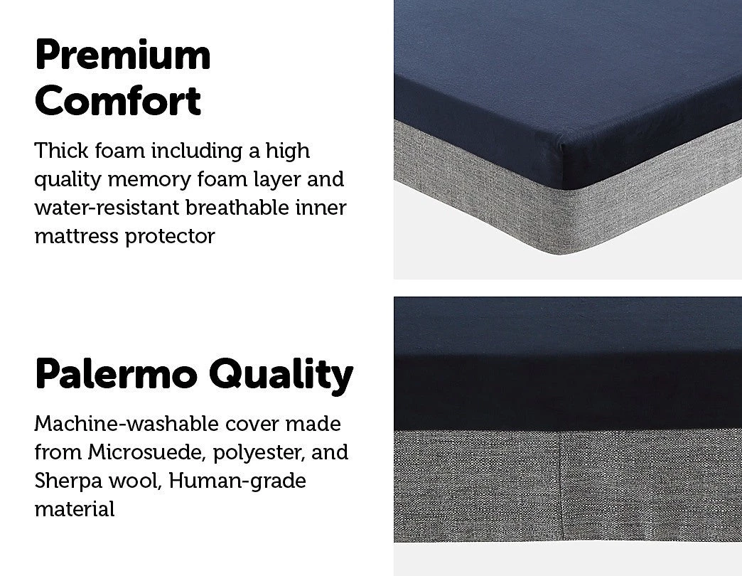 Palermo Home & Lifestyle Memory Foam Dog Bed 15cm Thick Large Orthopedic Dog Pet Beds Waterproof Big