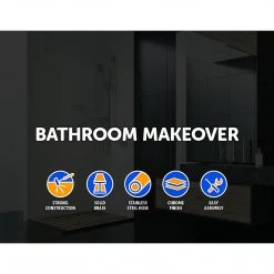 Della Francesca WELS 8" Rain Shower Head Set Square Dual Heads Faucet High Pressure With Mixer DIY & Renovation