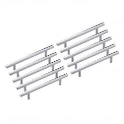Randy & Travis Machinery Solid Stainless Steel Polished Chrome Kitchen Cabinet Drawer Pull Door Handles 10-Pack DIY & Renovation