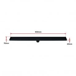 Della Francesca 90cm Tile Insert Black Grate Drain W/Centre Outlet Floor Waste