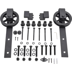 Randy & Travis Machinery Black Sliding Barn Door Hardware 2M Big Spoke Wheel DIY & Renovation