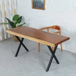 Della Francesca Furniture X-Shaped Table Bench Desk Legs Retro Industrial Design Fully Welded - Black