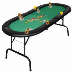 Randy & Travis Machinery Games & Hobbies 185cm 8 Player Folding Poker Blackjack Table With Cup Holder