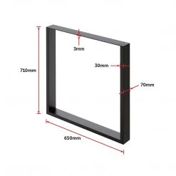 Della Francesca Furniture Square-Shaped Table Bench Desk Legs Retro Industrial Design Fully Welded - Black