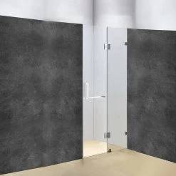 Della Francesca 110 X 200cm Wall To Wall Frameless Shower Screen In CHROME Hardware With SQUARE Handle DIY & Renovation