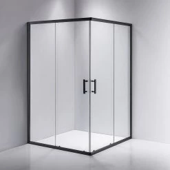 Della Francesca 1200 X 900mm Sliding Door Nano Safety Glass Shower Screen In Black DIY & Renovation