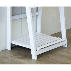 Randy & Travis Machinery 5 Tier Wooden Ladder Shelf Stand Storage Book Display Rack - White