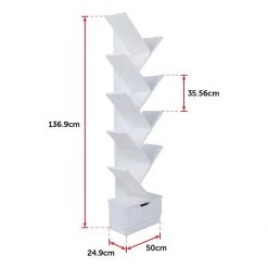 Randy & Travis Machinery Furniture Tree Bookshelf Bookcase Book Organizer 9-Tier Multipurpose Shelf Display Racks